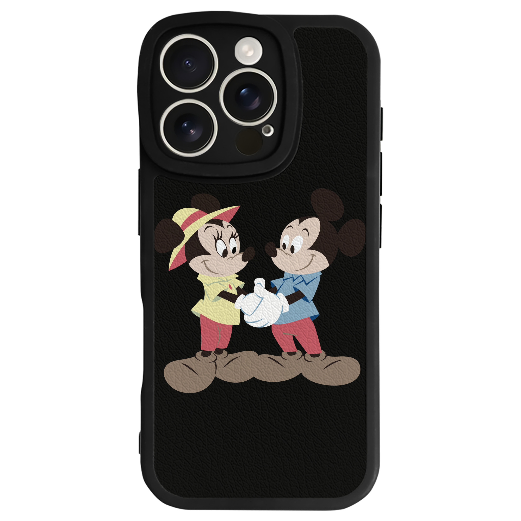 （画像用） ミッキーマウス Mickey Mouse 【iPhone 16シリーズ対応】シリコンスマホケース（レザー調） 材質：シリコン